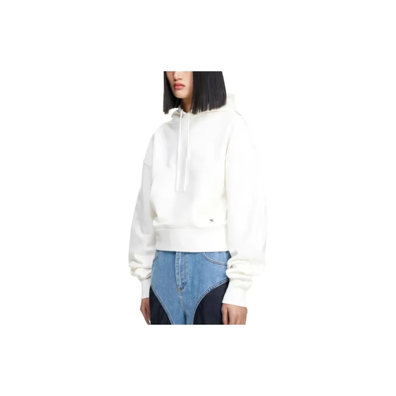Mugler H&M Batwing Sleeved Hoodie White-2