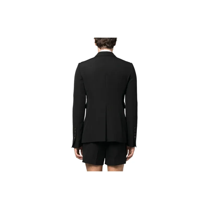 SAPIO Satin Lapel Double-breasted Blazer-4