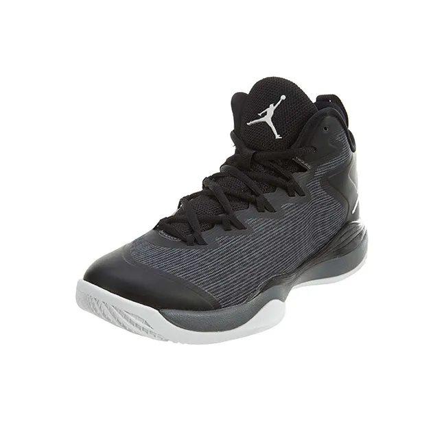 Jordan Super.Fly 1 Slip Resistant Cushioning Abrasion Resistant Mid Top Children's Basketball Shoes Black Teenagers-2