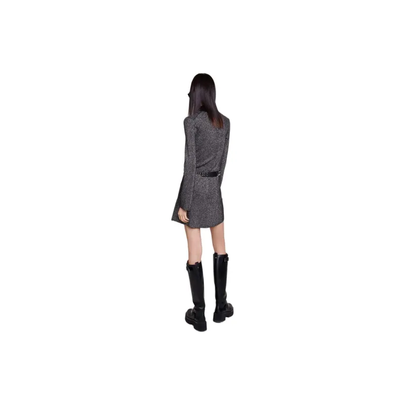 Maje Long Sleeved Dress Women's Black-3