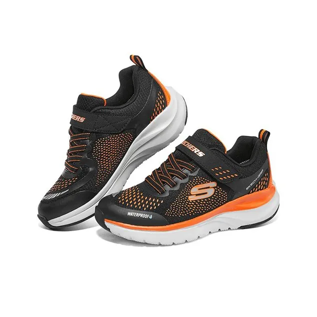 Skechers Ultra Groove Slip Resistant Cushioning Abrasion Resistant Kids Lifestyle Shoes Black Orange Teenagers-2