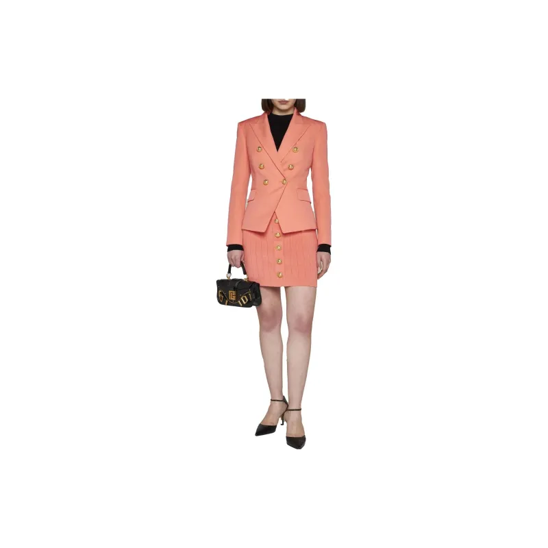 BALMAIN Buttoned Knitted Midi Skirt-1