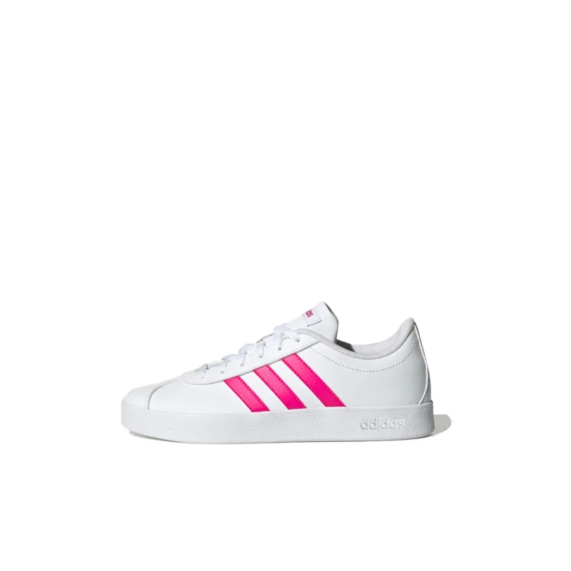 Adidas Neo VL Court 2.0 K Breathable Low Top Kids' Skateboarding Shoes White Pink Kids'-0