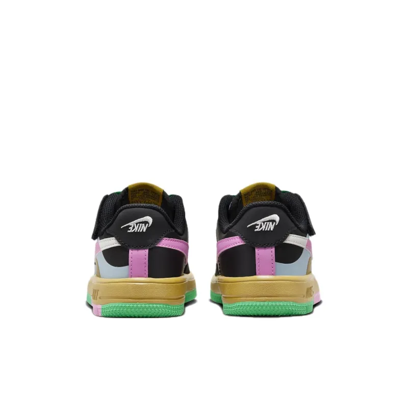 Nike Air Force 1 LV8 2 EasyOn Abrasion Resistant Low Top Skateboard Shoes Black Blue Kids'-4