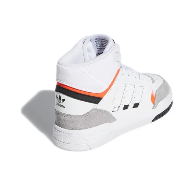 Adidas Originals Drop Step J High Top Kids' Skateboarding Shoes White Gray Teenagers-3