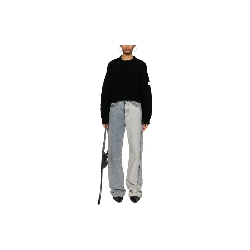 MM6 Maison Margiela Distressed Chunky-knit Jumper-1