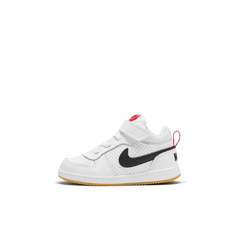 Nike Court Borough Mid 2 Abrasion Resistant Breathable Low Top Toddler Shoes White Black Infant And Toddler-0