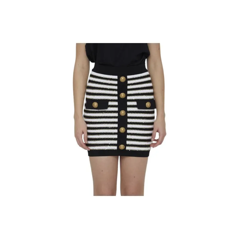 BALMAIN Casual Short Skirts Women's Black-2