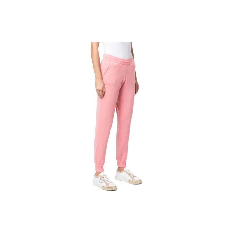 SPORTY & RICH Logo-Embroidered Ribbed Edge Pants-2