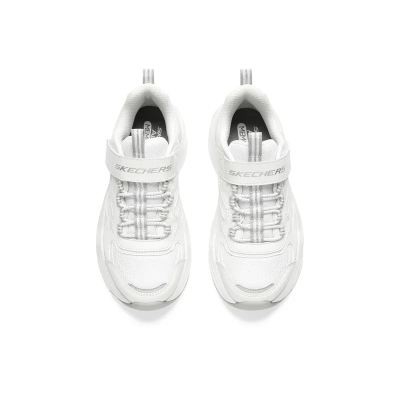 Skechers Abrasion Resistant Breathable Kids Lifestyle Shoes White Gray Teenagers-3