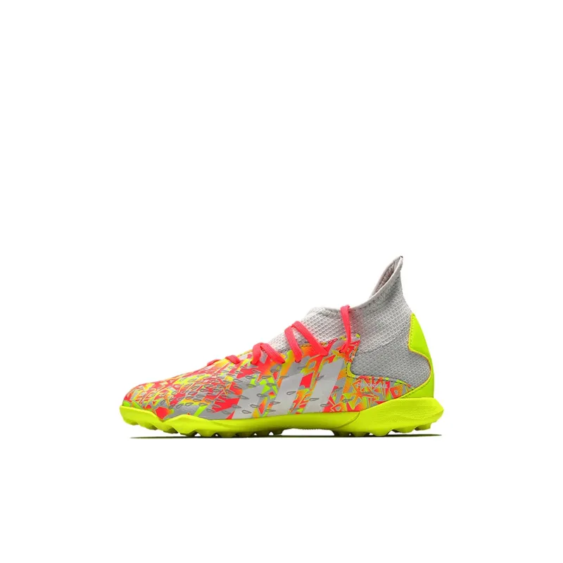 LIEYING x Adidas Freak.3 TF Low Top Kids' Soccer Shoes Gray Red Kids'-0