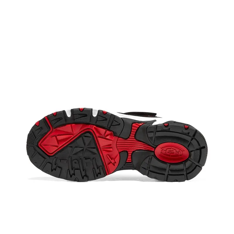 Skechers Slip-Resistant Cushioning Abrasion-Resistant Kids Lifestyle Shoes Black Red Teenagers-5