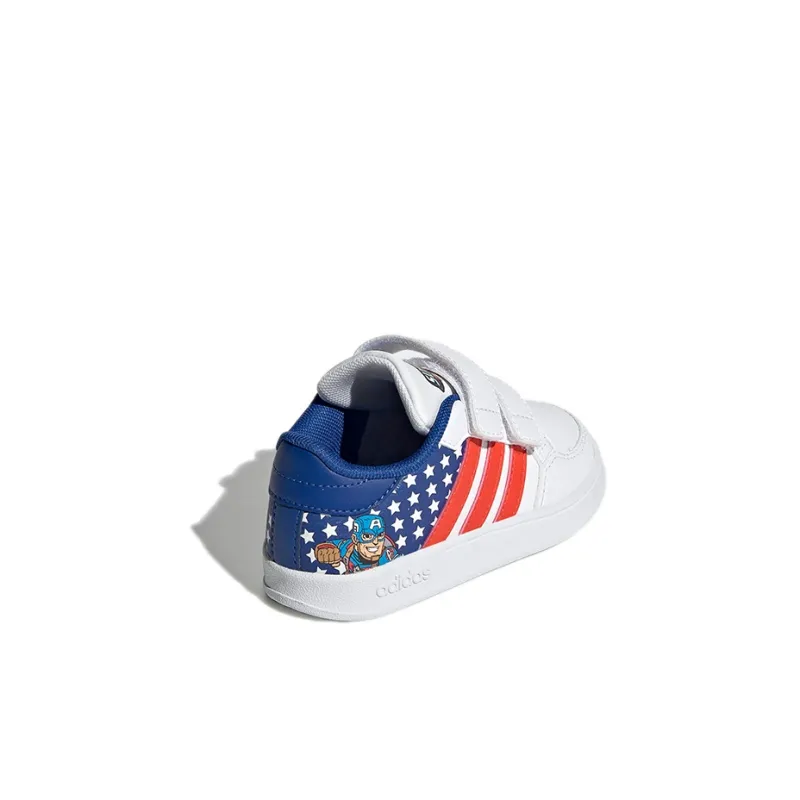 Adidas Neo Breaknet Abrasion Resistant Low Top Toddler Shoes White Red Blue Infant And Toddler-3
