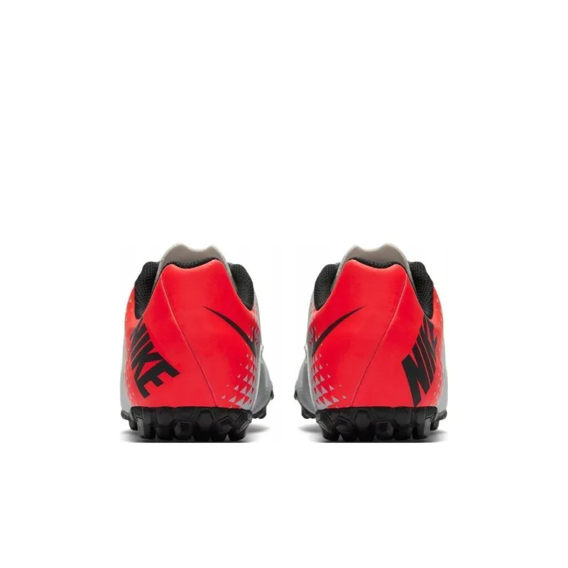 Nike Bomba Slip Resistant Cushioning Wear Resistant Low Top Kids' Soccer Shoes Gray Red Kids'-4