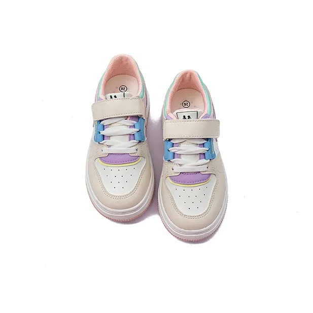 KAPPA KIDS Anti Slip Wear Resistant Low Top Kids' Skateboarding Shoes Beige White Pink Kids'-4