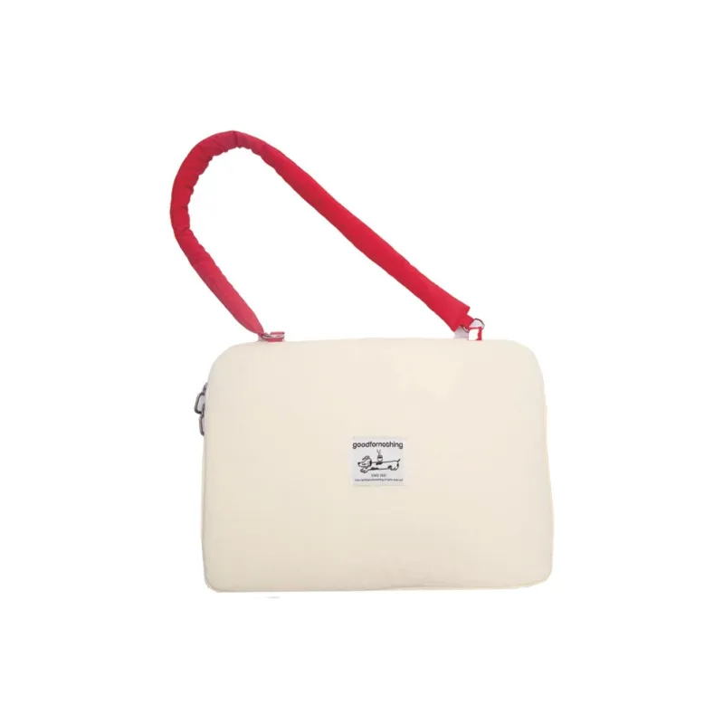 GOOD FOR NOTHING Polyester Laptop Bag Unisex Beige-1
