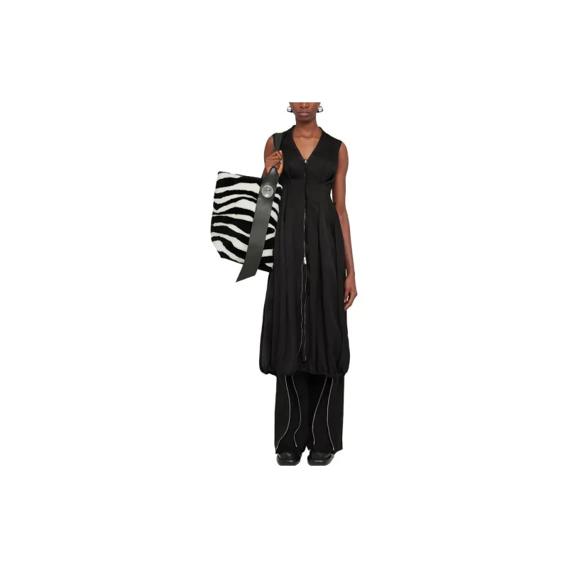 JIL SANDER V-Neck Sleeveless Midi Dress-2