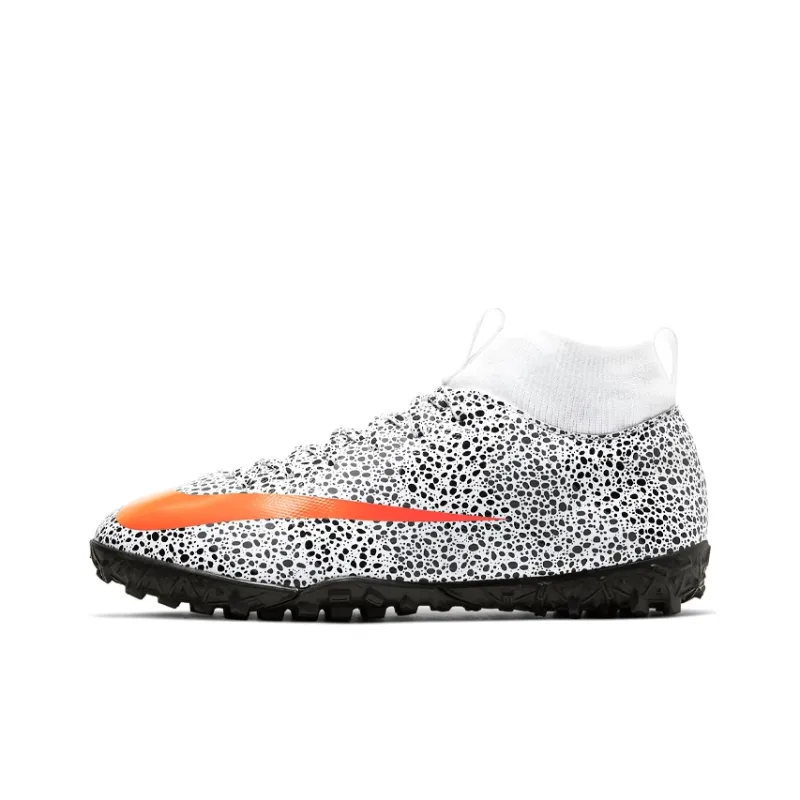 Nike Jr. Mercurial Superfly 7 Academy CR7 Safari TF Turf 'Black White Orange'-0