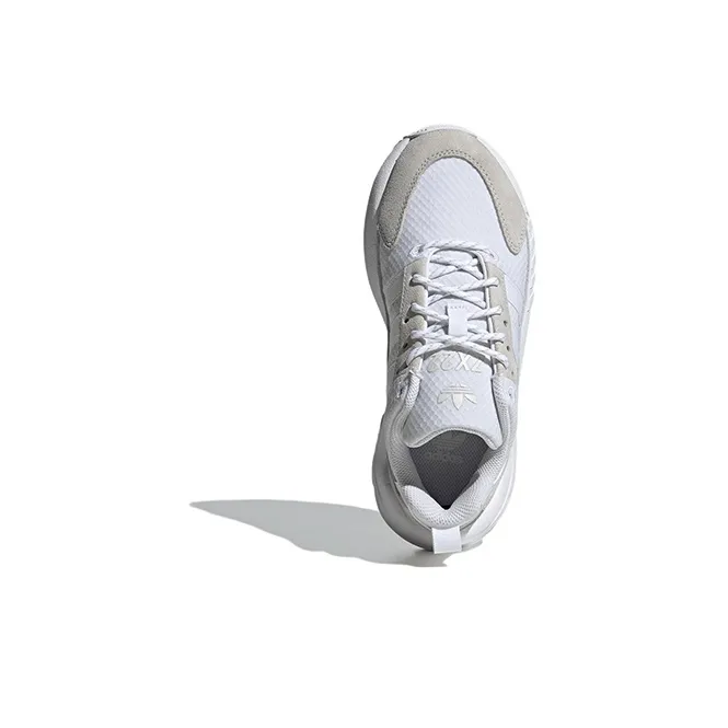 Adidas Originals ZX 22 Abrasion Resistant Breathable Low Top Kids' Running Shoes White Gray Teenagers-4