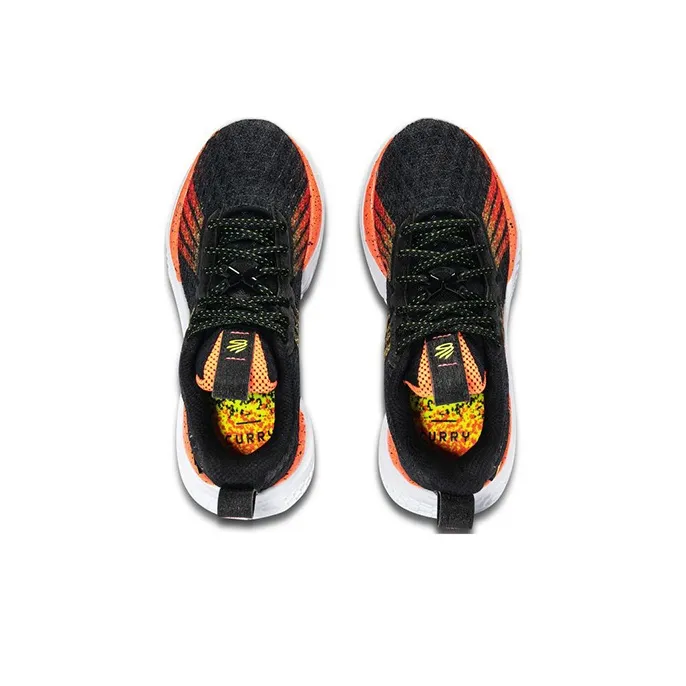 Under Armour CURRY 10 Curry 1 0 Cushioning, Wear Resistant Low Top Performance Basketball Shoes Black Orange Unisex-3