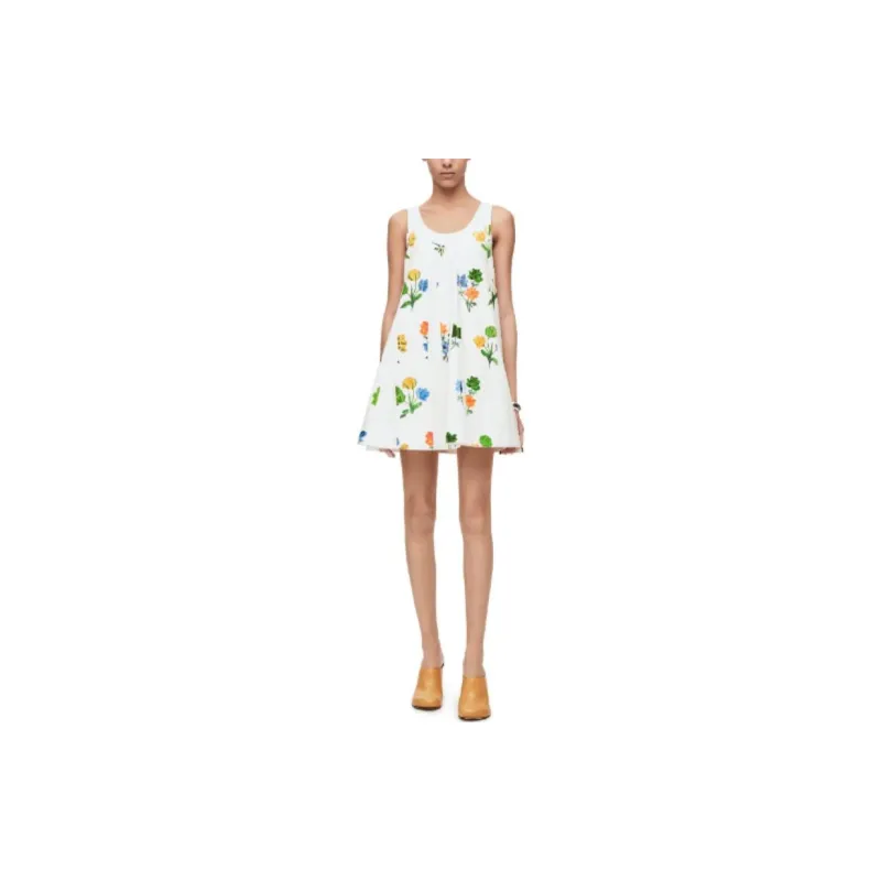 LOEWE Sleeveless Dresses Women's White-1