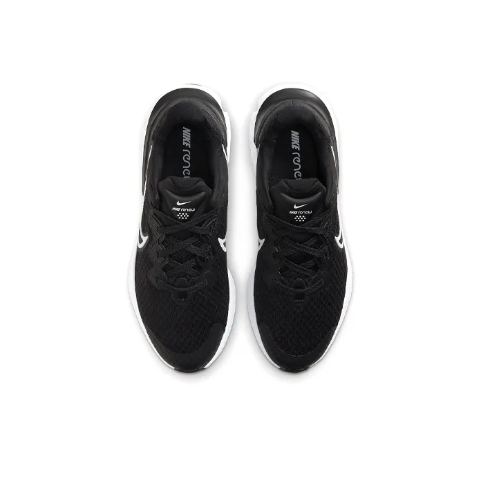 Nike Renew Run 2 Anti Slip And Wear Resistant Breathable Low Top Kids' Running Shoes Black White Teenagers-3