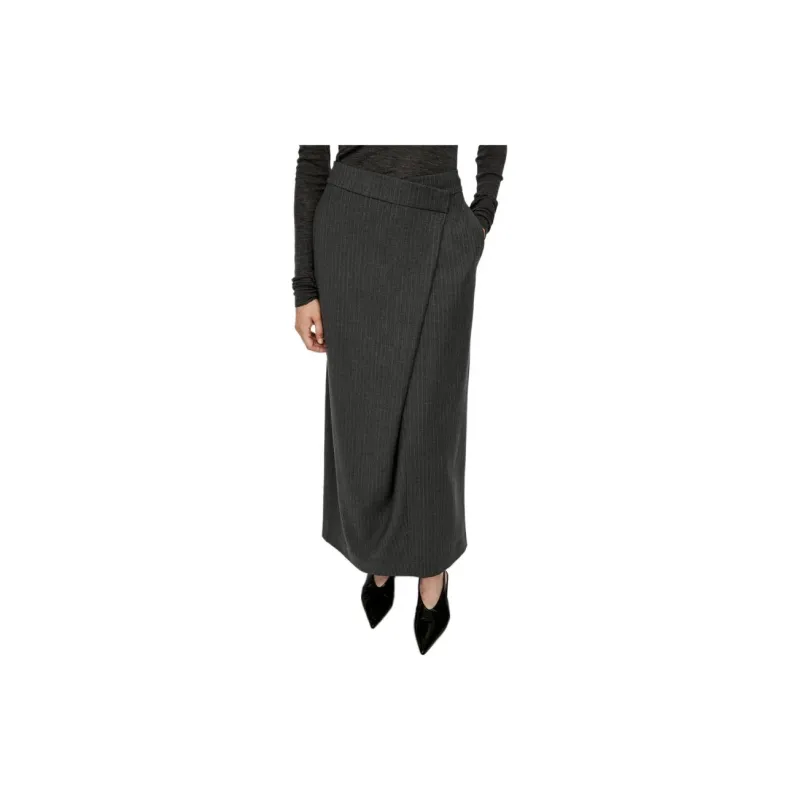 ARKET Casual Long Skirts Women's Gray/Mixed Color/Pinstripe-1