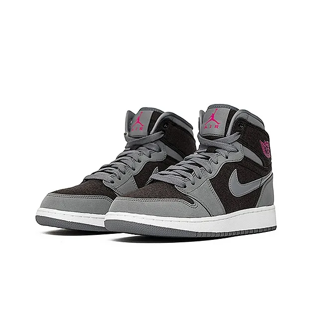 Jordan 1 Retro High GS Cool Grey Vivid Pink-3