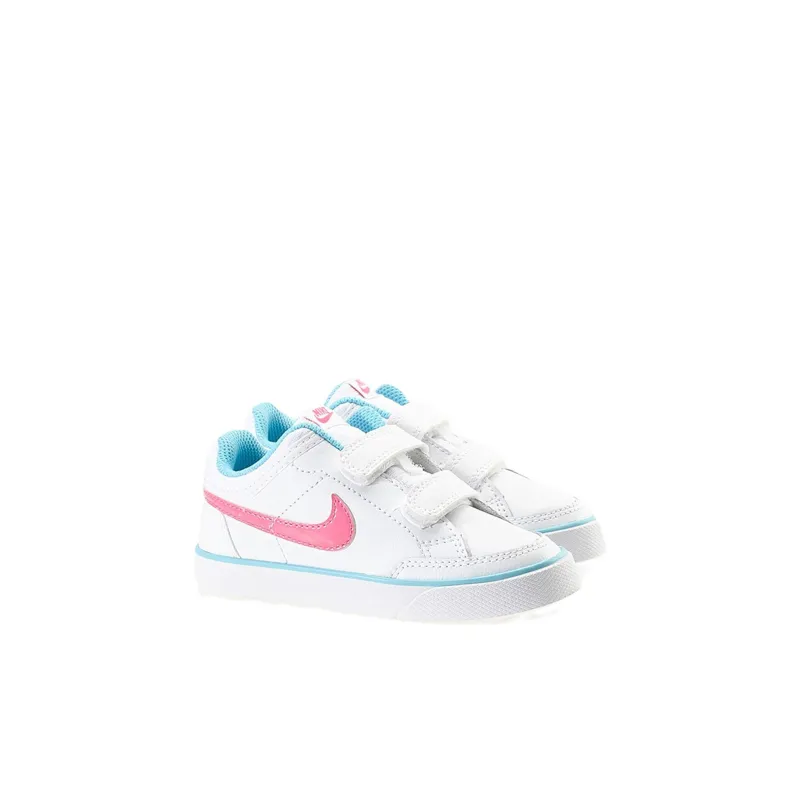 Nike Capri 3 LTR Low Top Skateboard Shoes White Blue Infant And Toddler-2