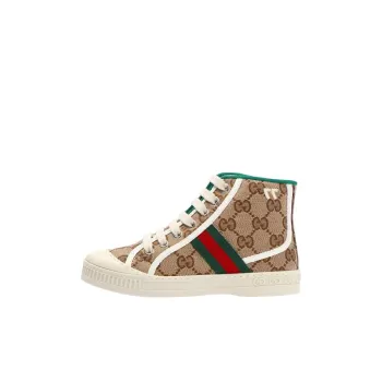 GUCCI Tennis 1977 High Top Kids' Skateboarding Shoes Beige Brown Kids'