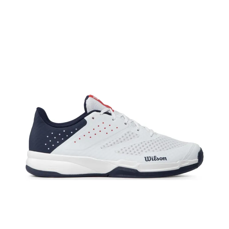 Wilson Kaos Stroke 2.0 Cushioning, Wear Resistant Low Top Tennis Shoes Men's White Blue-1