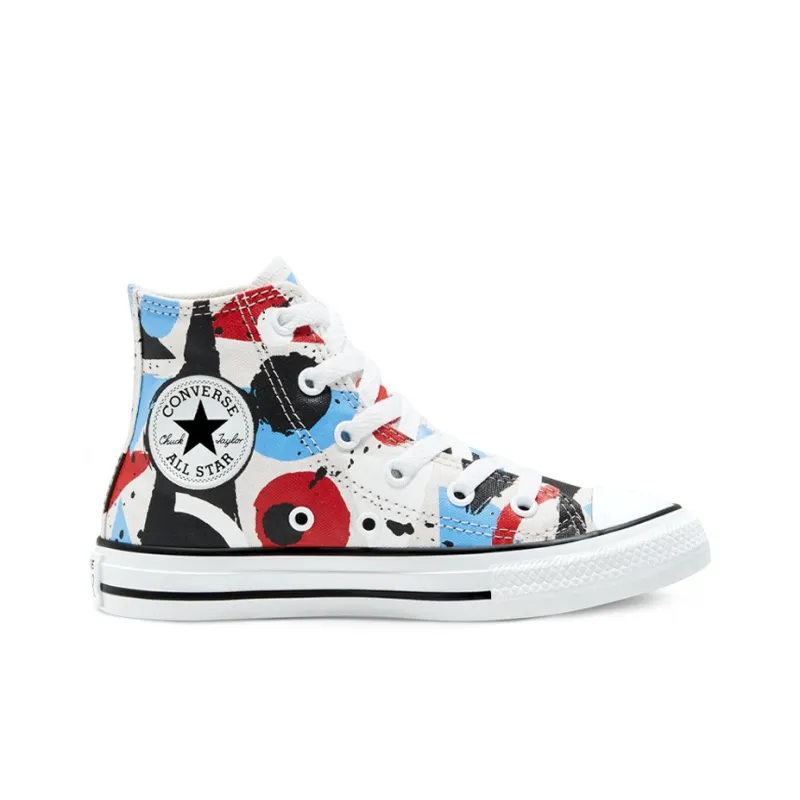 Converse Chuck Taylor All Star Slip Resistant High Top Kids Canvas Shoes Red Blue Graffiti Teenagers-1