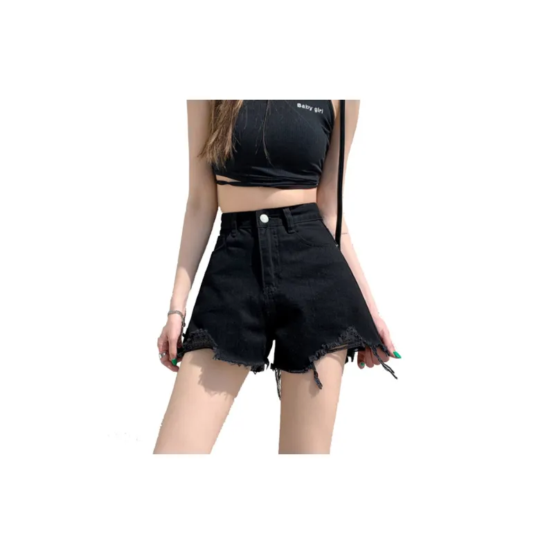 Concubine Zhu Denim Shorts Women's Black-12