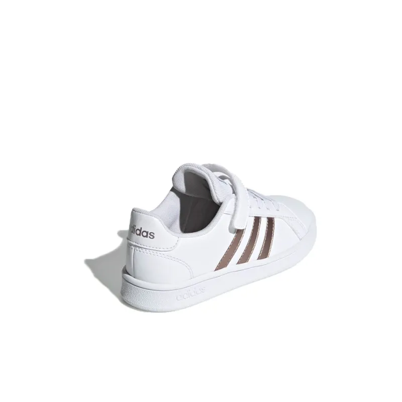 Adidas Neo GRAND COURT Low Top Kids' Skateboarding Shoes White Gold Children Aged 3 7 Years Old-3