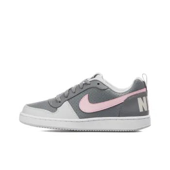 Nike Court Borough Low Anti Slip Wear Resistant Low Top Kids' Skateboarding Shoes Gray Pink Teenagers
