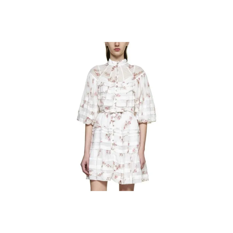 Zimmermann Short Sleeved Dresses Women's White-2