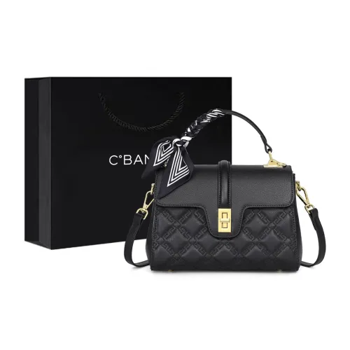 C°BANNER Cow Leather One Shoulder Crossbody Portable Bag Small Size Women's Black