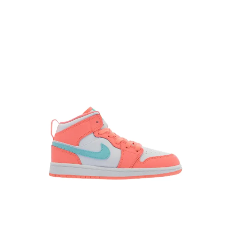 Jordan 1 Mid Crimson Pulse/Light Aqua-White-1
