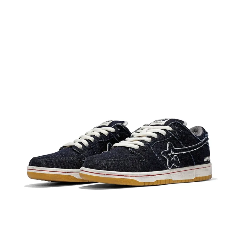 RIPSTAR SKBD Low Maxes AMEKAJI Denim Anti Slip Wear Resistant Low Top Skateboard Shoes Unisex Original Tannin-2