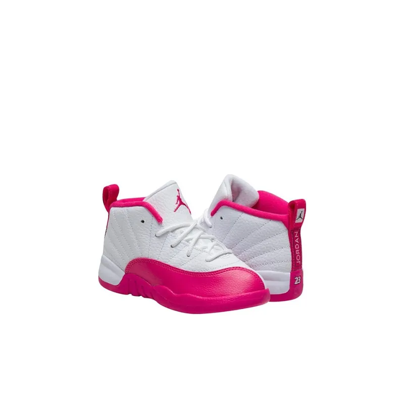 Jordan Air Jordan 12 Retro 'Vivid Pink' Mid-Top Toddler Shoes White Pink Infant And Toddler-2