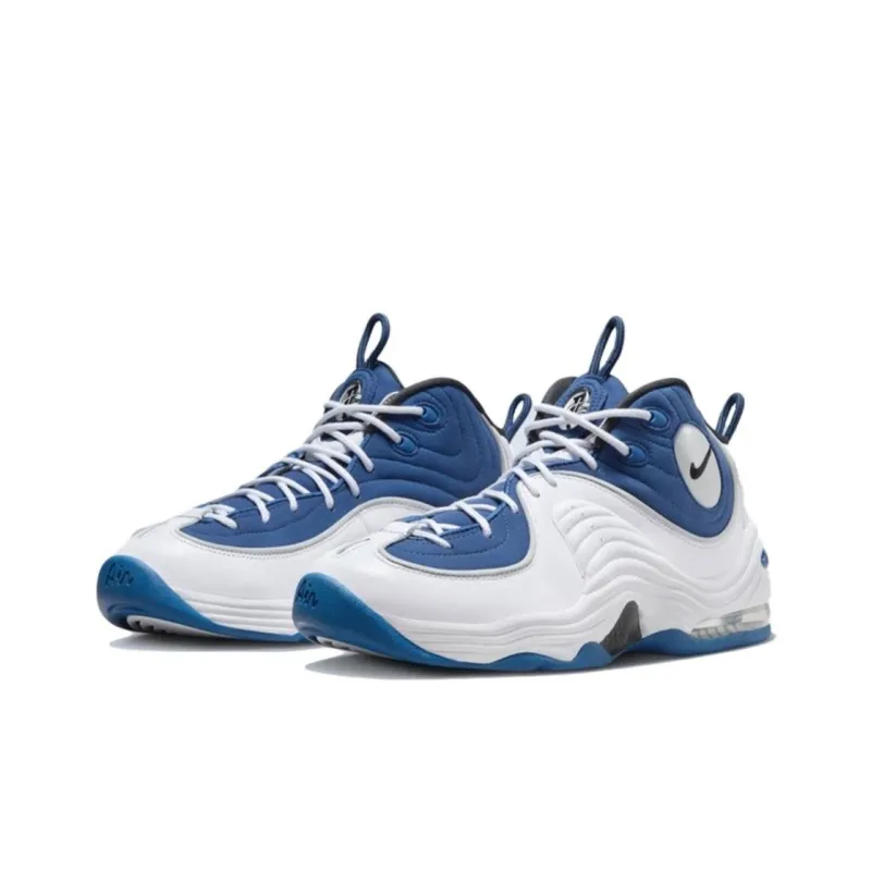Nike Air Penny II Cushioning Abrasion Resistant Balance Low Top Kids' Running Shoes Blue Teenagers-2