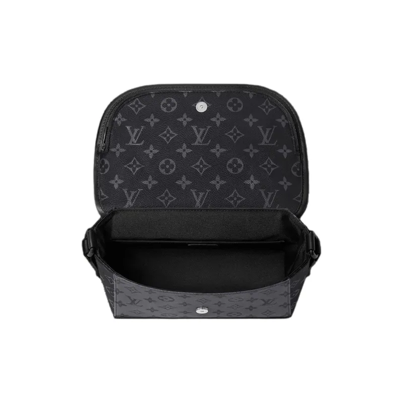 LOUIS VUITTON Coated Canvas Shoulder Bag Crossbody Bag Small Size Men's Black-2