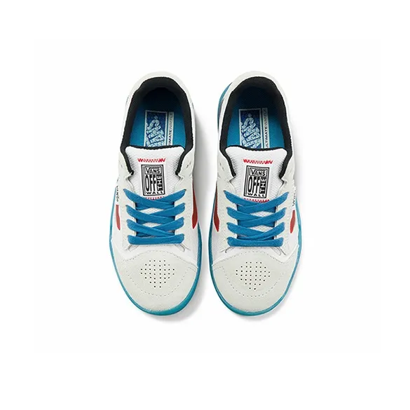 Vans Classics Low Top Skateboard Shoes White Blue Children Aged 3 7 Years Old-2