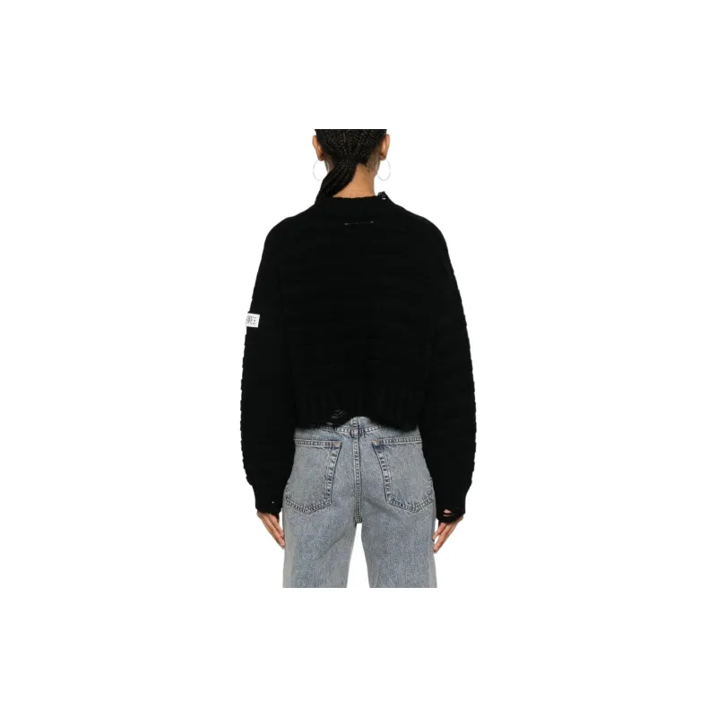 MM6 Maison Margiela Distressed Chunky-knit Jumper-2