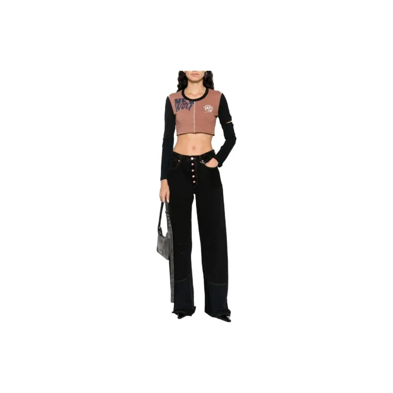 Marine Serre Regenerated Patchwork Cropped Top-1