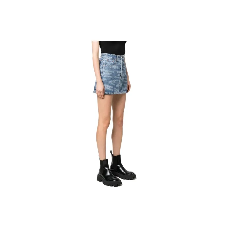 Vetements Logo-print Denim Skirt-2