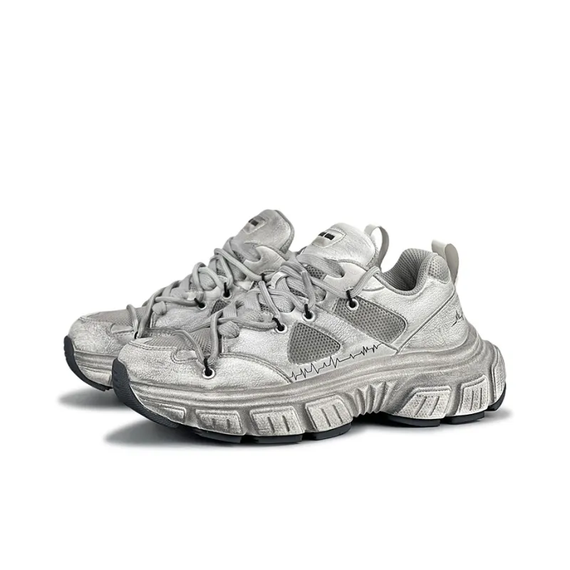 LuzaoT SUPER DRAG Low Top Chunky Sneakers Unisex Gray-1
