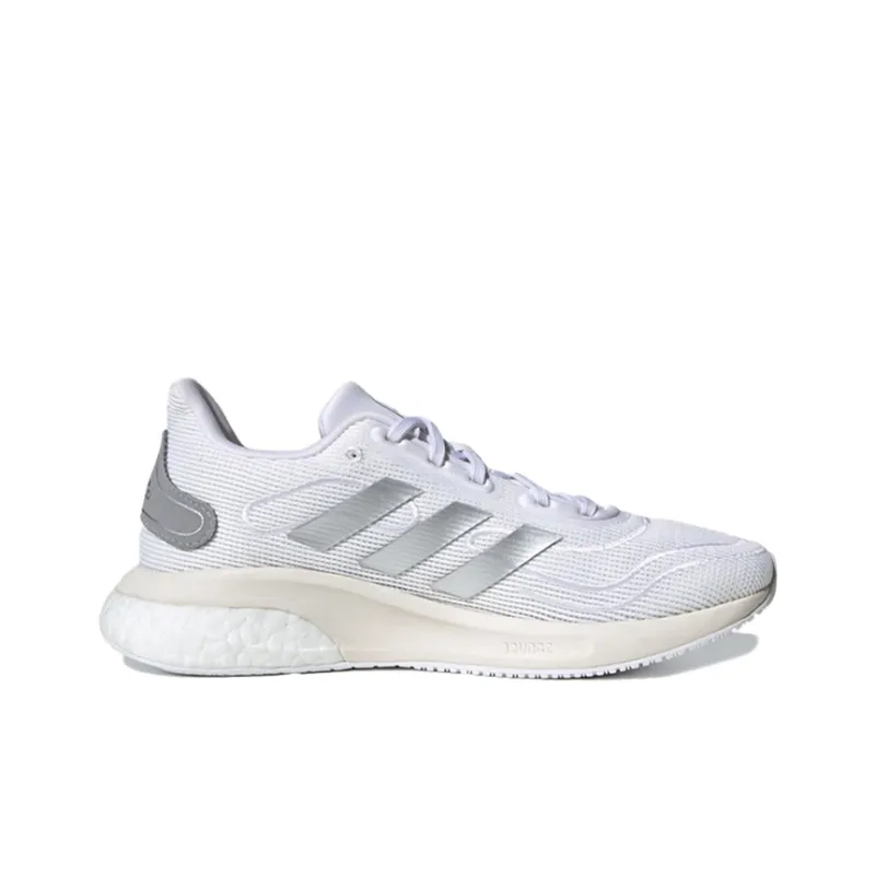 Adidas Supernova J Slip Resistant Low Top Kids' Running Shoes White Silver Teenagers-1