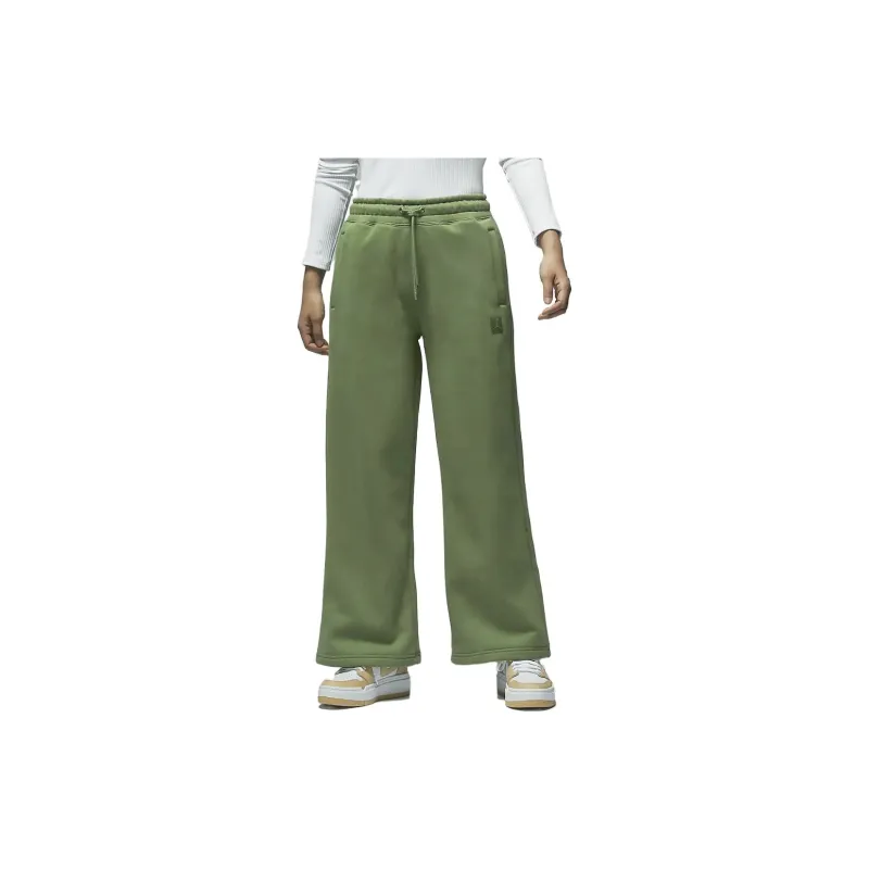 Jordan Flight Knitted Sweatpants Women's Light Olive Yellow-3