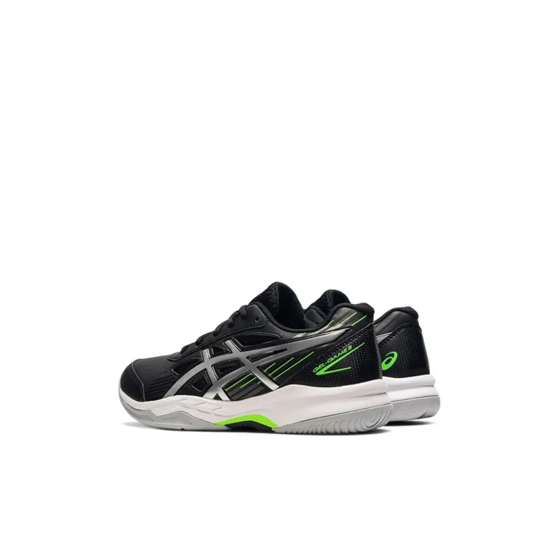 Asics Gel Game 8 Cushioned Slip Resistant Low Top Kids' Running Shoes Black Silver Kids'-3